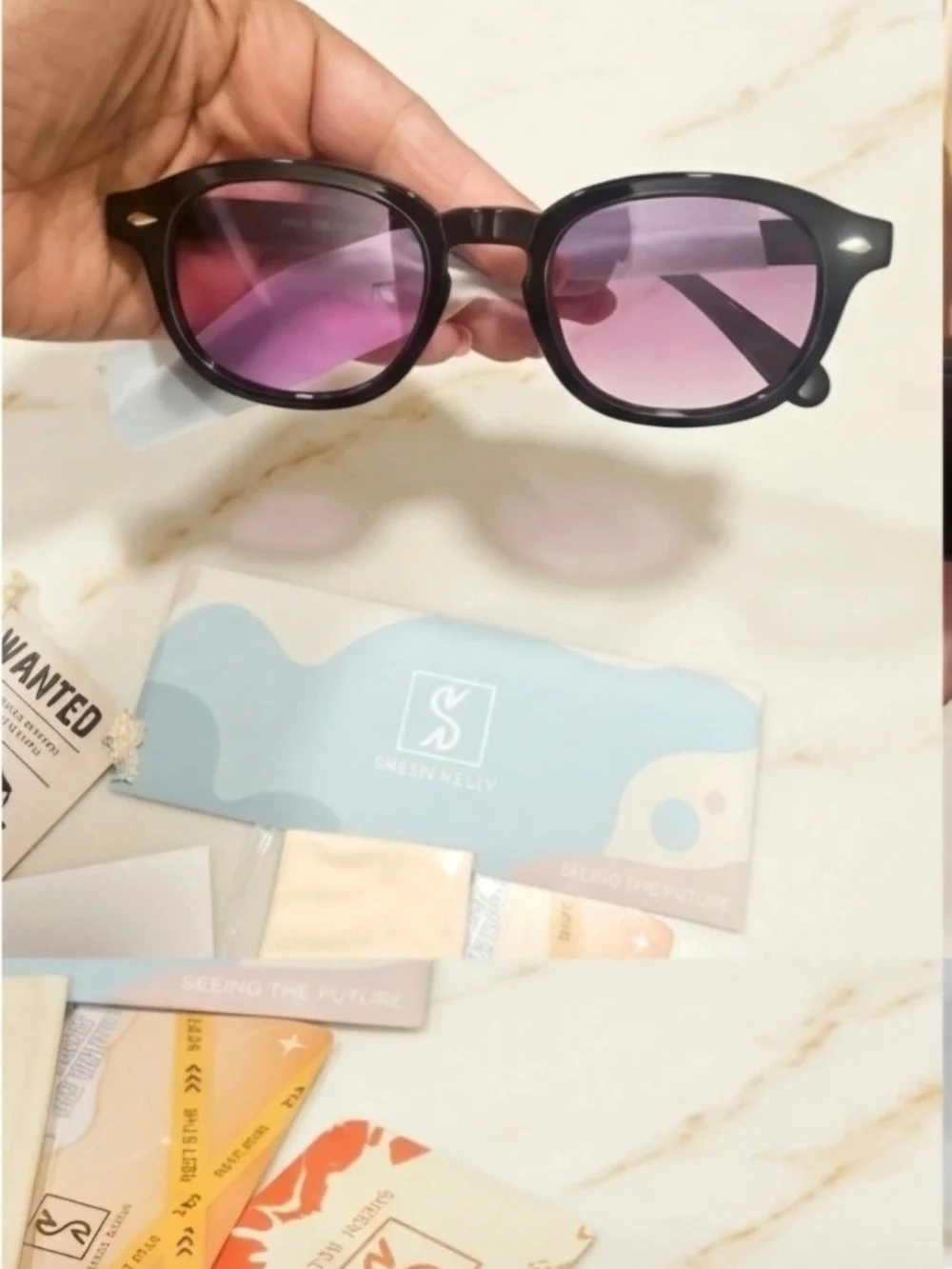 Women's Round Gradient Sunglasses - Purple Lenses